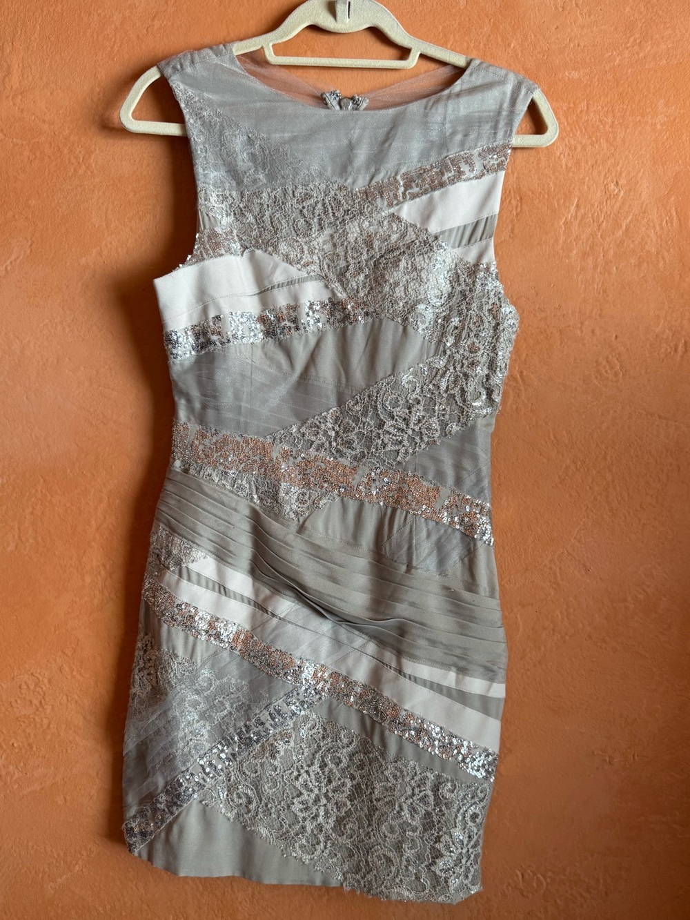 Alice + Olivia Silk Blend Sequin Lace Cocktail Dress Small